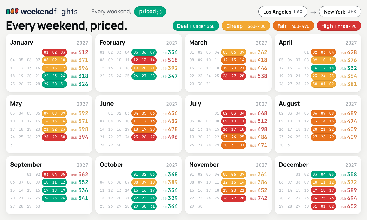 weekendflights — additional view